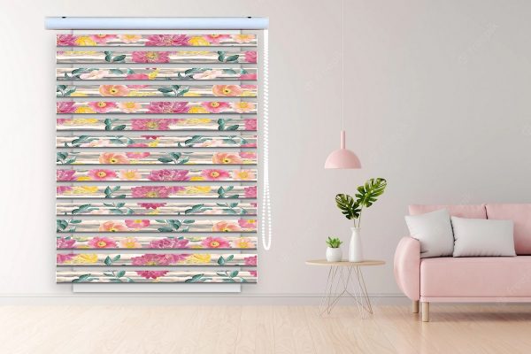 پرده زبرا طرح گل کد Z3116