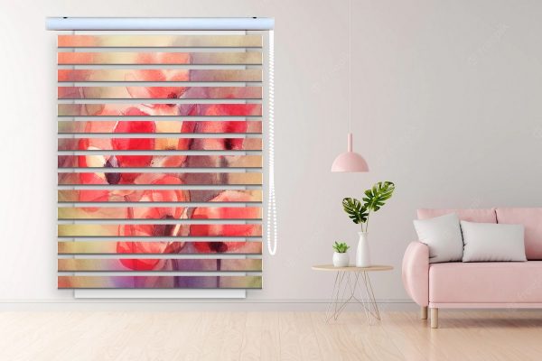 پرده زبرا طرح گل کد Z3118