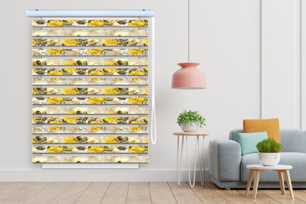 پرده زبرا طرح گل کد Z3120