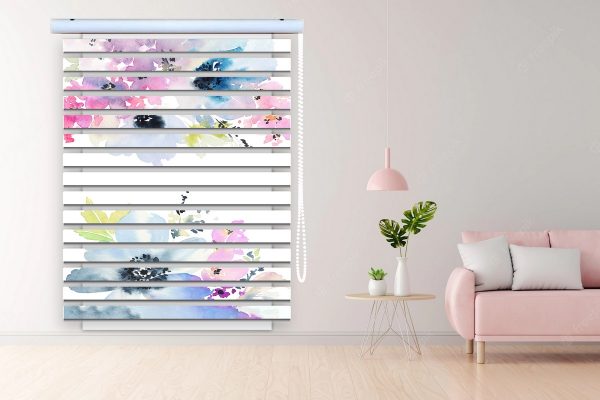 پرده زبرا طرح گل کد Z3121