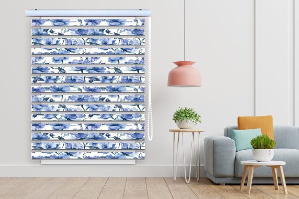 پرده زبرا طرح گل کد Z3124