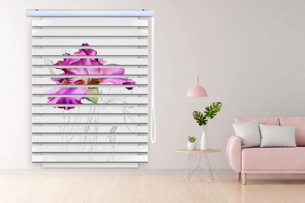 پرده زبرا طرح گل کد Z3126