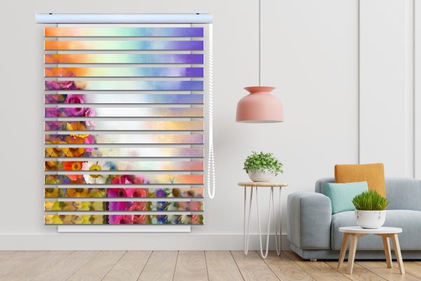 پرده زبرا طرح گل کد Z3131