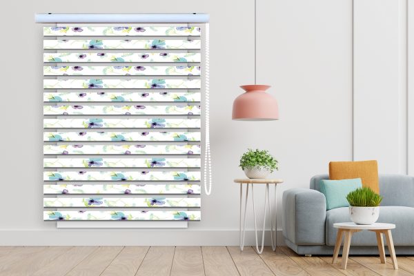 پرده زبرا طرح گل کد Z3134