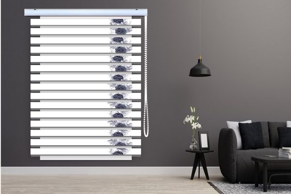 پرده زبرا طرح گل کد Z3137