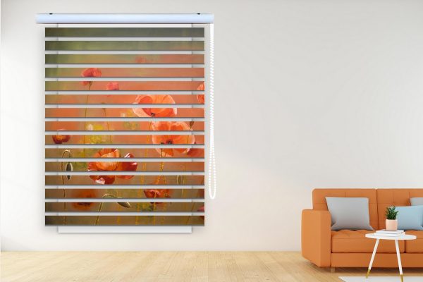 پرده زبرا طرح گل کد Z3142