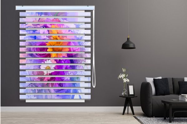 پرده زبرا طرح گل کد Z3147