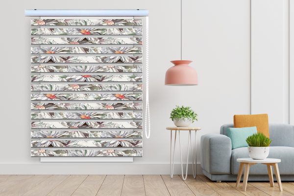 پرده زبرا طرح گل کد Z3149