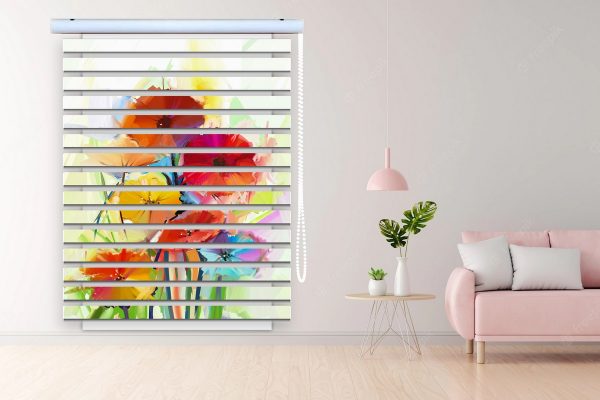 پرده زبرا طرح گل کد Z3152