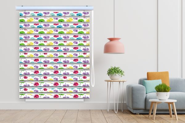 پرده زبرا طرح گل کد Z3154