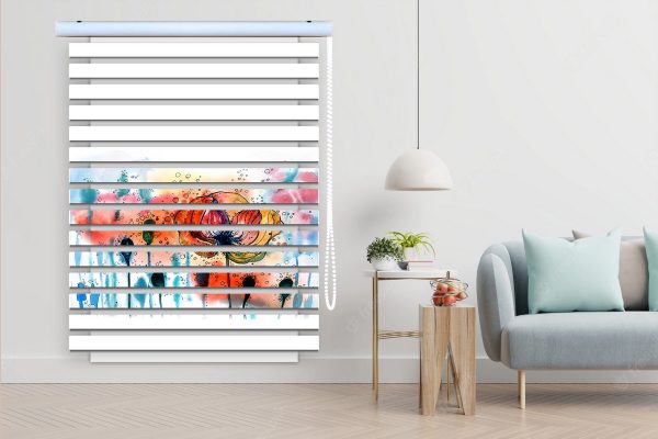 پرده زبرا طرح گل کد Z3155