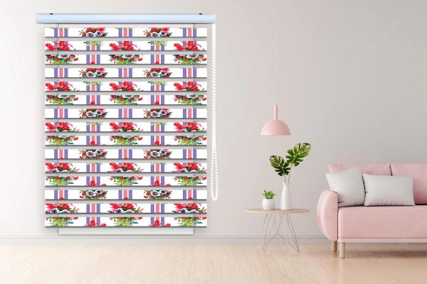 پرده زبرا طرح گل کد Z3163