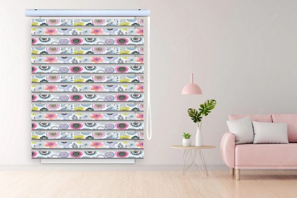 پرده زبرا طرح گل کد Z3164