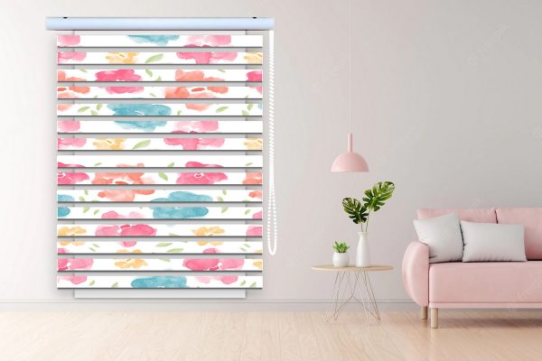 پرده زبرا طرح گل کد Z3165