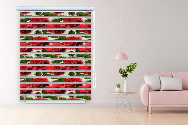 پرده زبرا طرح گل کد Z3168