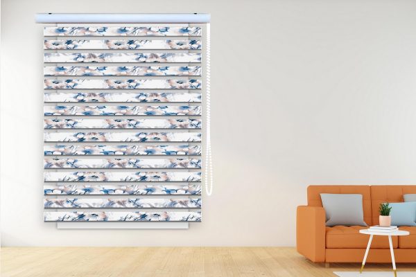 پرده زبرا طرح گل کد Z3173