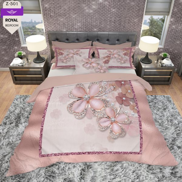 روتختی و ملحفه (دو نفره) طرح گل  کد 501-Flower