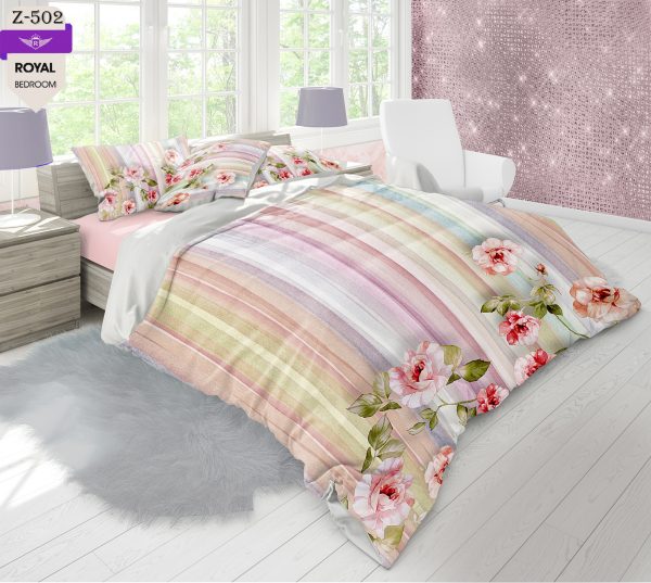 روتختی و ملحفه (دو نفره) طرح گل  کد 502-Flower