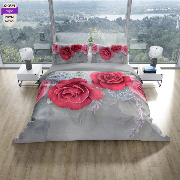 روتختی و ملحفه (دو نفره) طرح گل  کد 504-Flower
