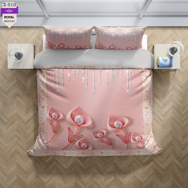 روتختی و ملحفه (دو نفره) طرح گل  کد 510-Flower