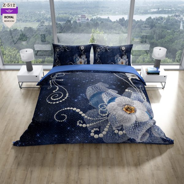 روتختی و ملحفه (دو نفره) طرح گل  کد 512-Flower