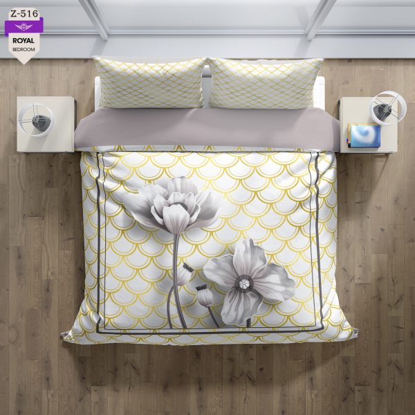 روتختی و ملحفه (دو نفره) طرح گل  کد 516-Flower