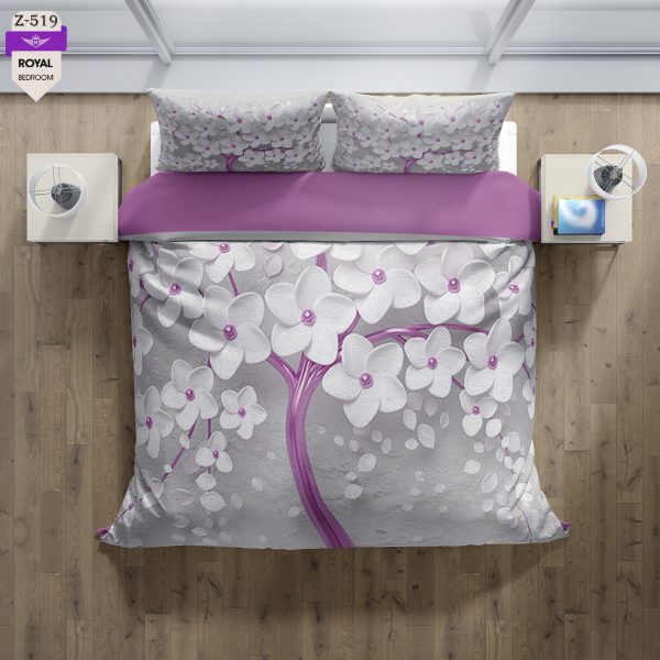 روتختی و ملحفه (دو نفره) طرح گل  کد 519-Flower