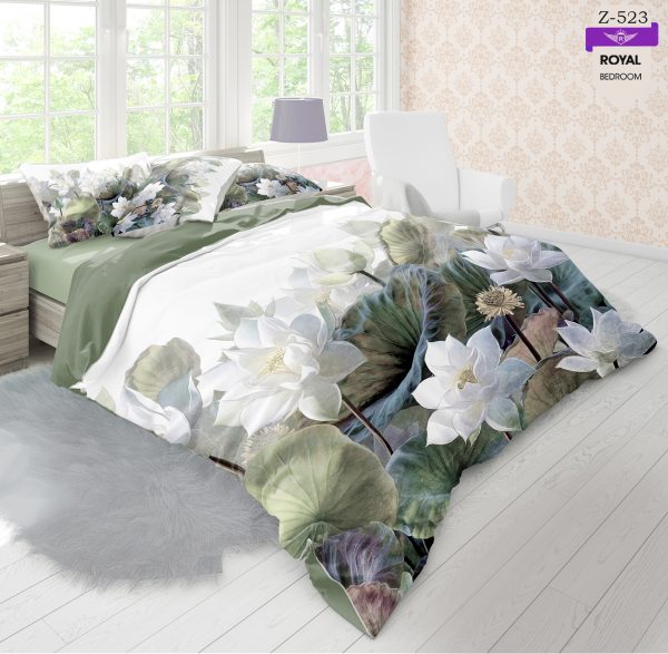 روتختی و ملحفه (دو نفره) طرح گل  کد 523-Flower