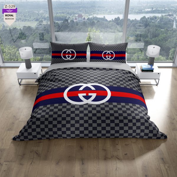 روتختی و ملحفه (دو نفره) طرح گوچی  کد 529-Gucci