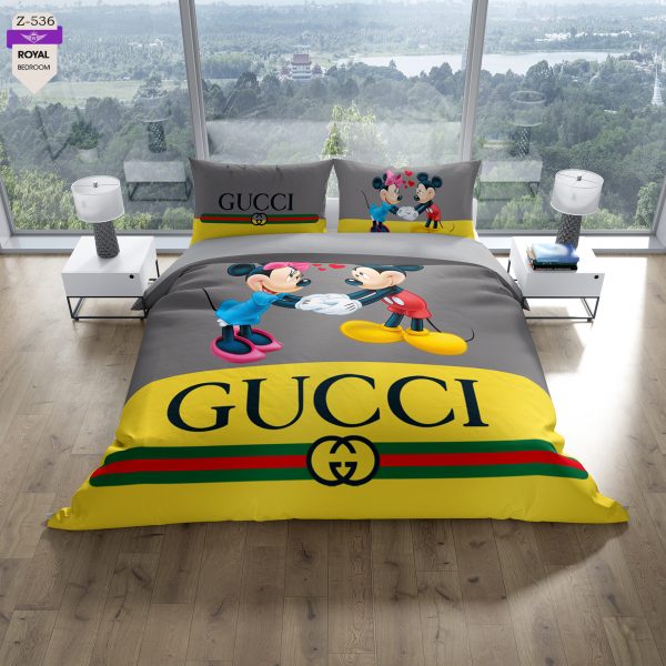 روتختی و ملحفه (دو نفره) طرح گوچی  کد 536-Gucci