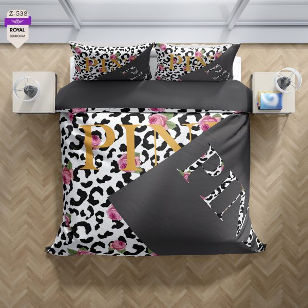 روتختی و ملحفه (دو نفره) طرح صورتی کد 538-Pink