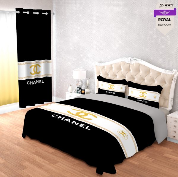 روتختی و ملحفه (دو نفره) طرح شنل کد 553-Chanel