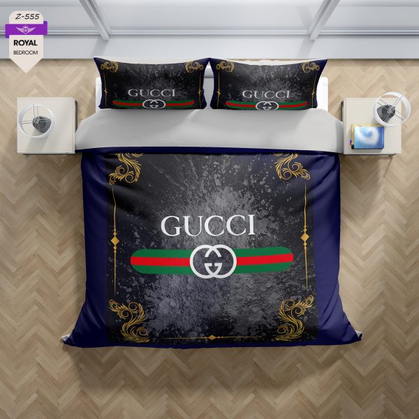 روتختی و ملحفه (دو نفره) طرح گوچی کد 555-Gucci