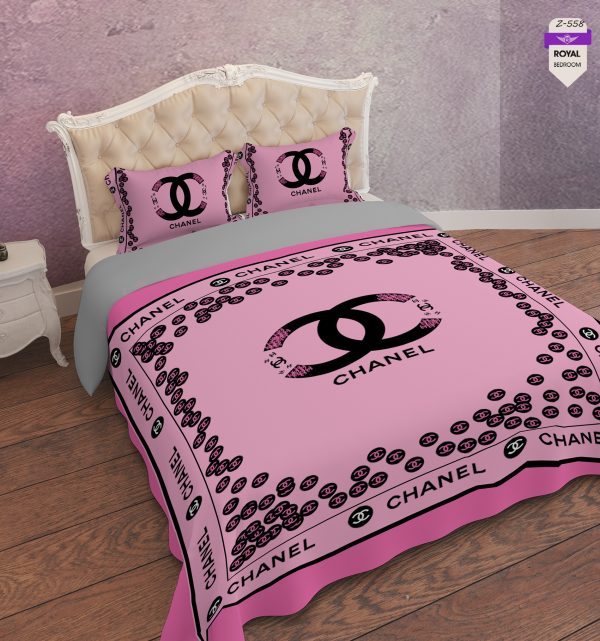 روتختی و ملحفه (دو نفره) طرح شنل کد 558-Chanel