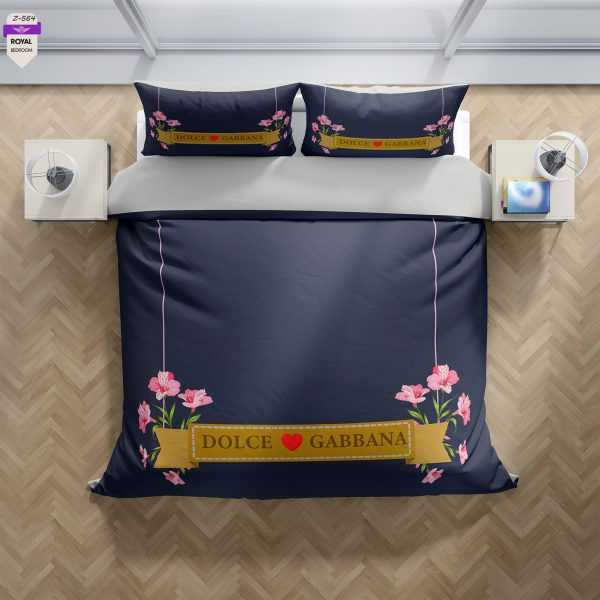روتختی و ملحفه (دو نفره) طرح دولچه گابانا کد 564-Dolce Gabbana