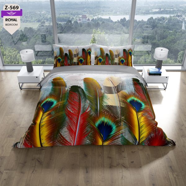 روتختی و ملحفه (دو نفره) طرح پر کد 569-feather