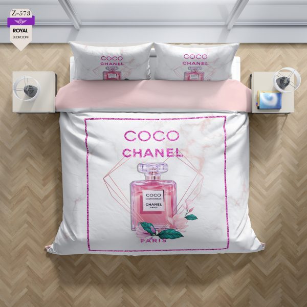 روتختی و ملحفه (دو نفره) طرح شنل کد 573-Chanel