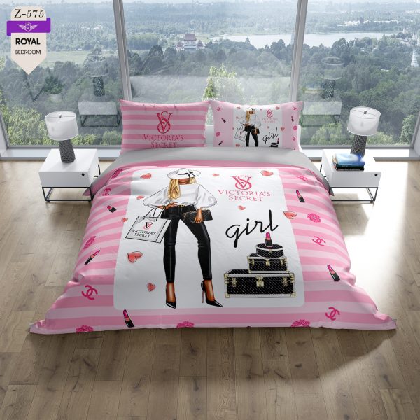 روتختی و ملحفه (دو نفره) طرح ویکتوریا سکرت کد 575-Victoria's Secret