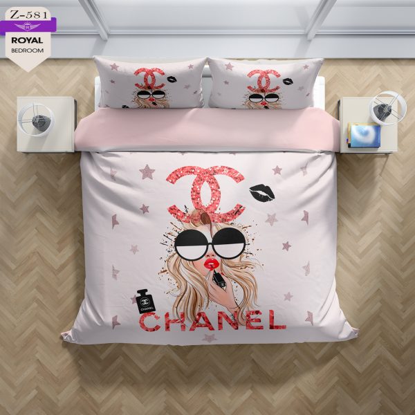 روتختی و ملحفه (دو نفره) طرح شنل کد 581-Chanel