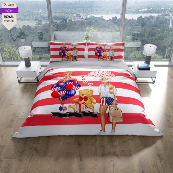 روتختی و ملحفه (دو نفره) طرح دختر کد 582-girl