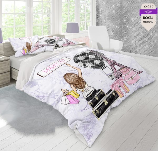 روتختی و ملحفه (دو نفره) طرح دختر کد 586-Girl