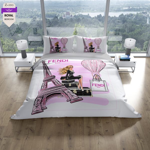روتختی و ملحفه (دو نفره) طرح فندی کد 595-Fendi