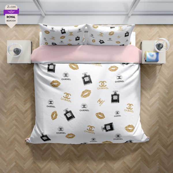 روتختی و ملحفه (دو نفره) طرح شنل کد 596-Chanel