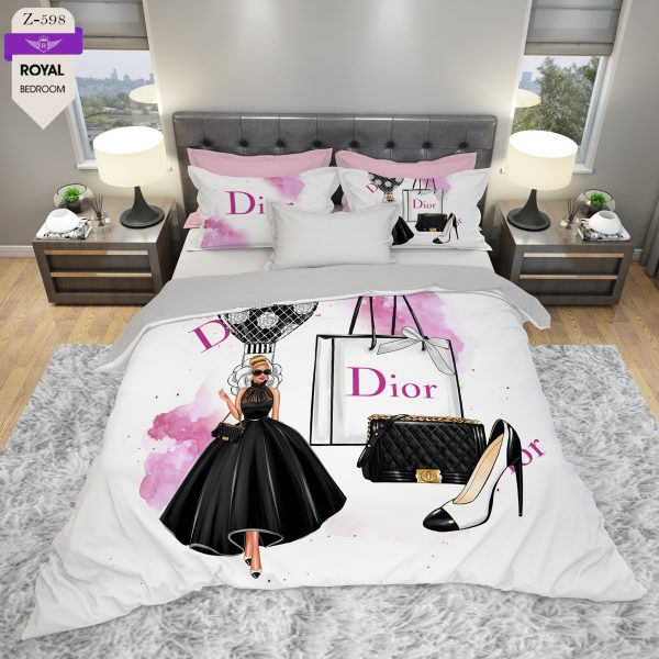 روتختی و ملحفه (دو نفره) طرح دیور کد 598-Dior