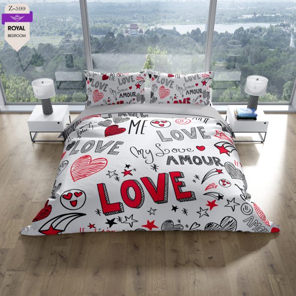 روتختی و ملحفه (دو نفره) طرح شلوغ کد 599-Crowded