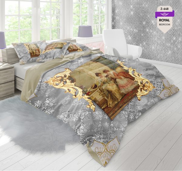 روتختی و ملحفه (دو نفره) طرح نقاشی کد 648-Painting