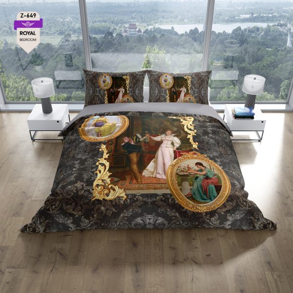 روتختی و ملحفه (دو نفره) طرح نقاشی کد 649-Painting