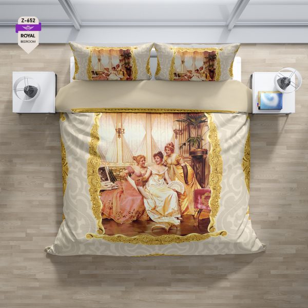 روتختی و ملحفه (دو نفره) طرح نقاشی کد 652-Painting