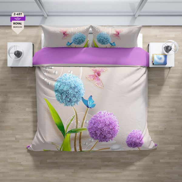 روتختی و ملحفه (دو نفره) طرح گل کد 657-Flower