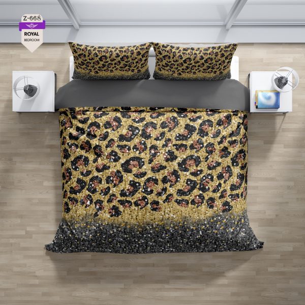 روتختی و ملحفه (دو نفره) طرح پلنگی کد 668-Leopard